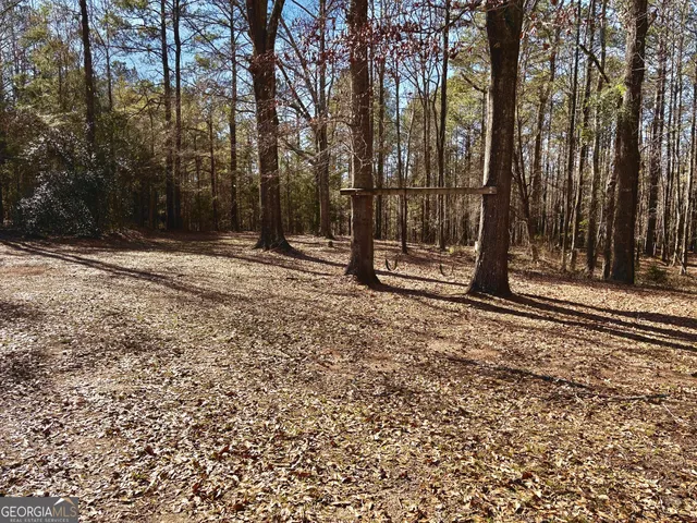 a backyard of a house with lots of green space