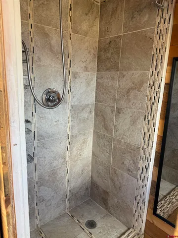 a bathroom with a shower