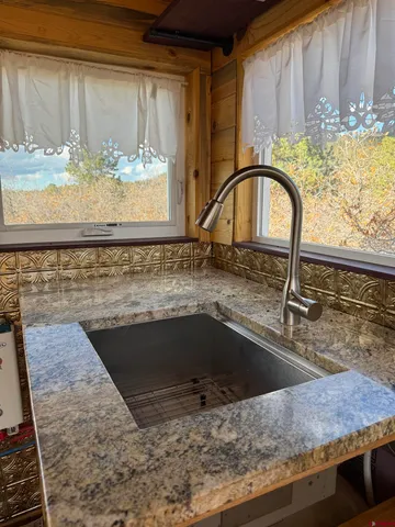 a view of a kitchen sink