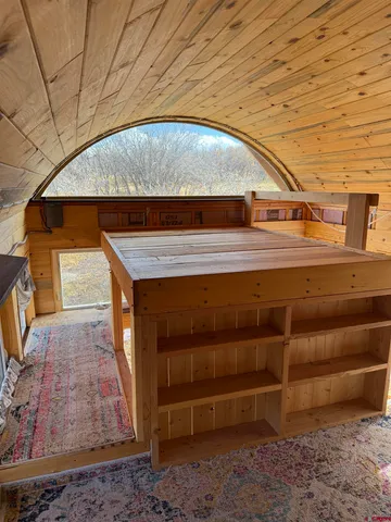 a view of a pathway with a building in the background