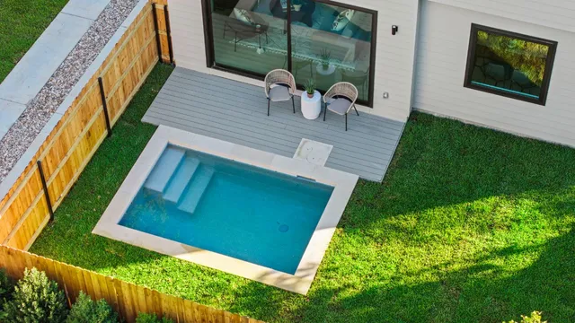 a view of backyard from deck