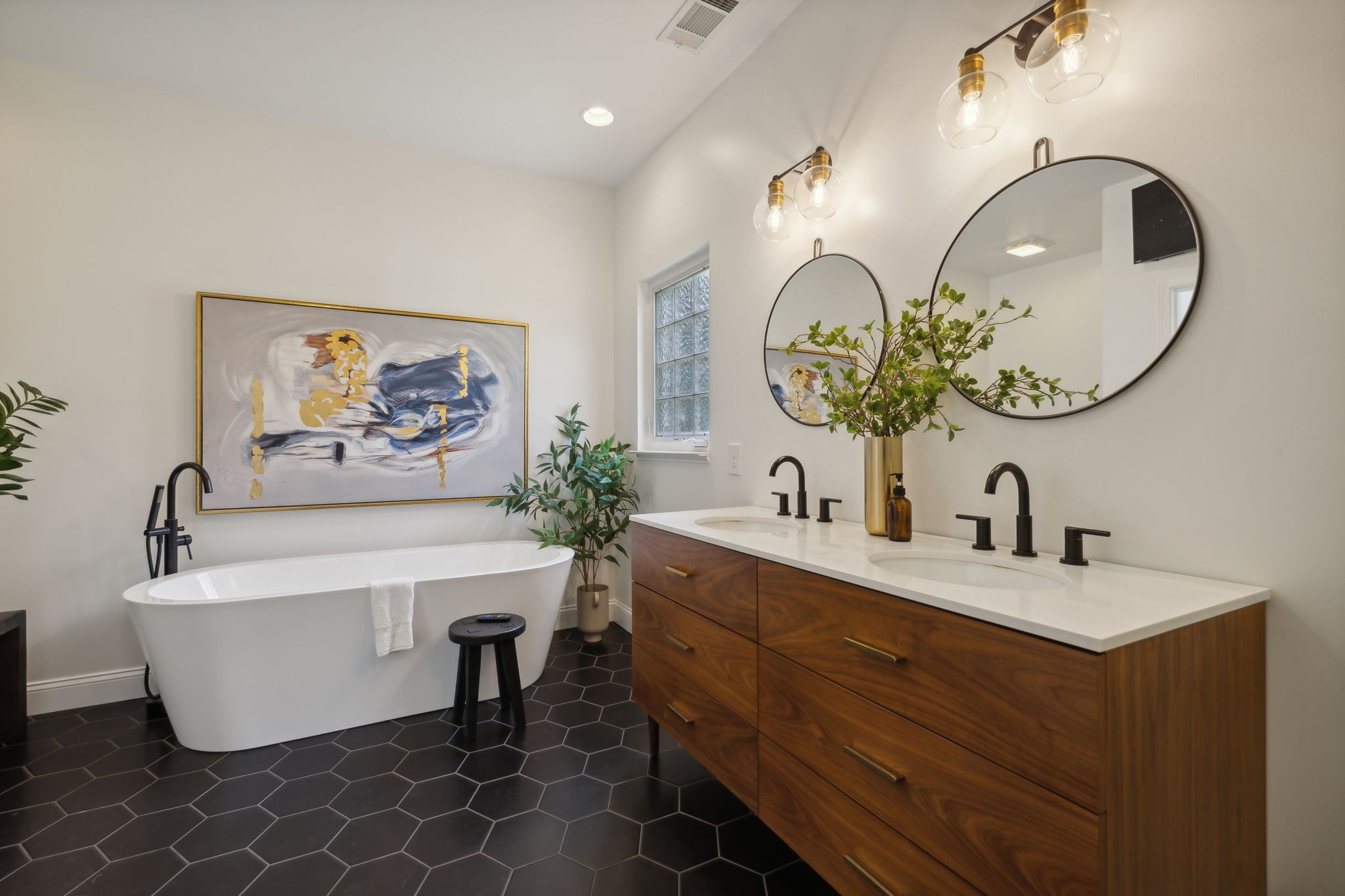 3084 Duplex Road Spring Hill, TN 37174 - Photo 21 of 53 a bathroom with a double vanity sink and a mirror