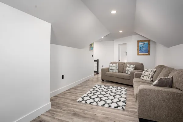 a living room with furniture and a couch