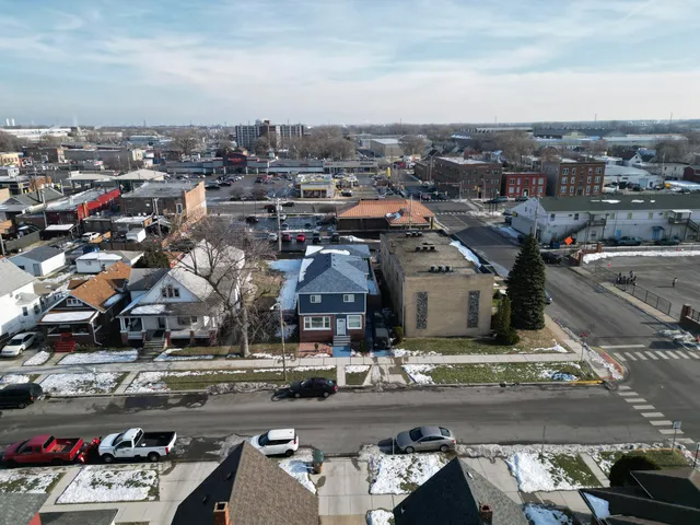 an aerial view of a city