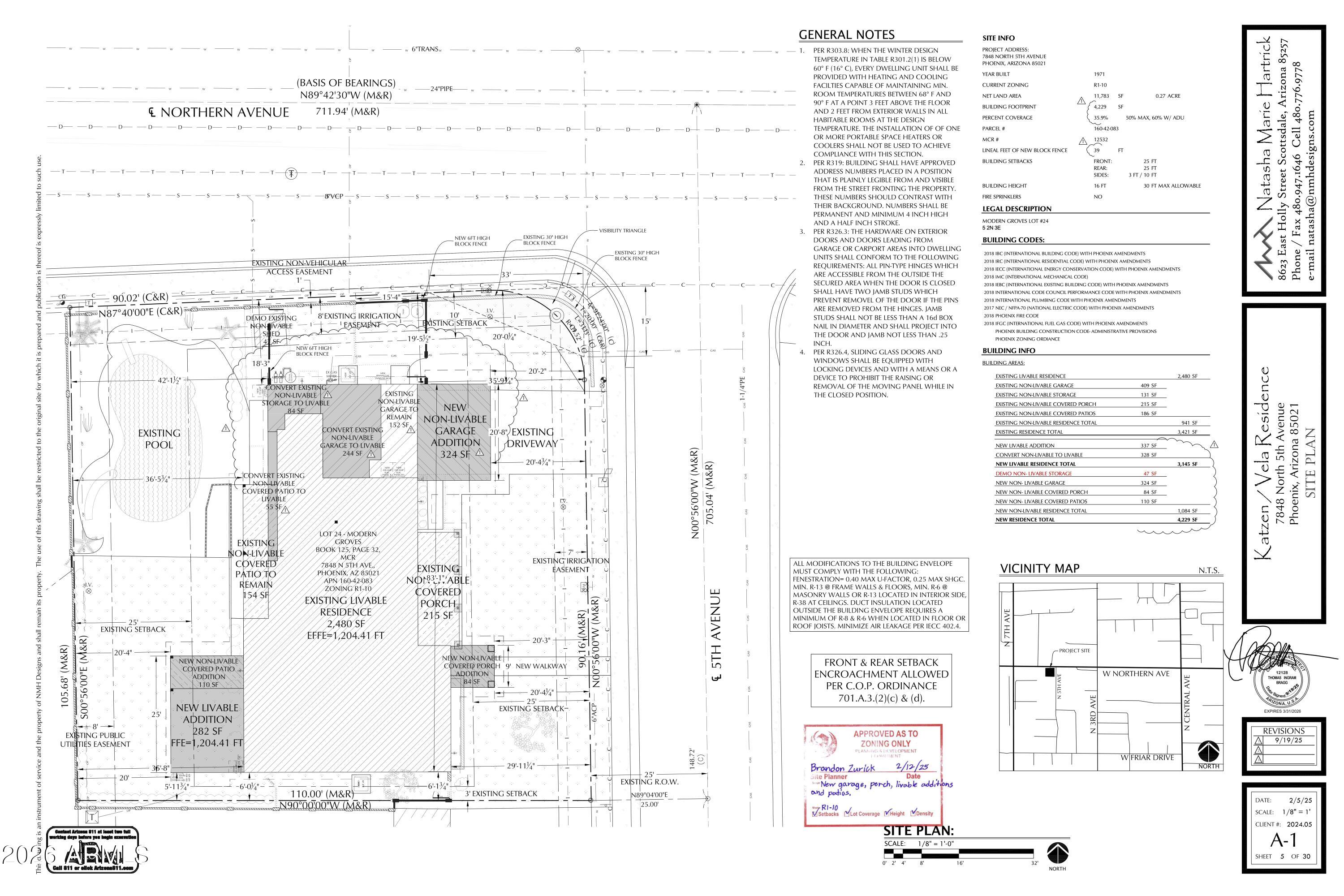 7848 North 5th Avenue Phoenix, AZ 85021 - Photo 27 of 28 A-1 Site Plan