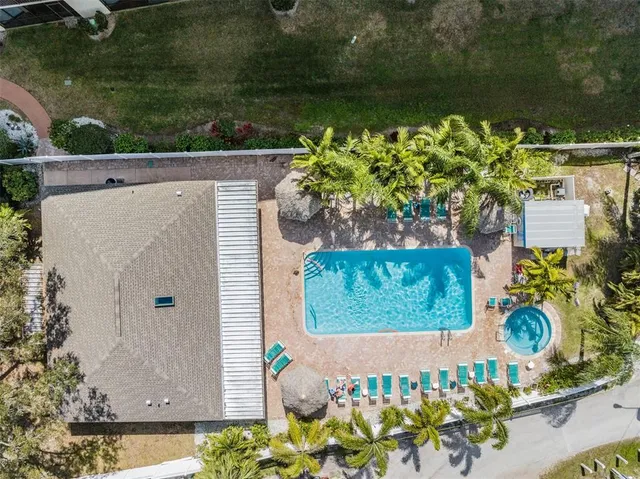 an aerial view of balcony with outdoor space