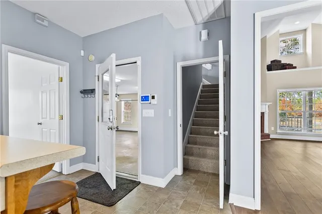 a view of a wooden deck