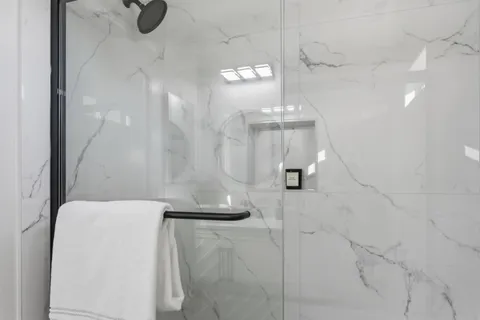 a bathroom with a shower