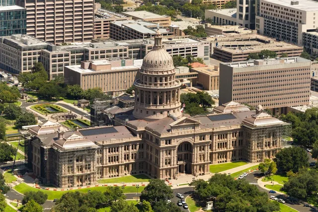 an aerial view of a city