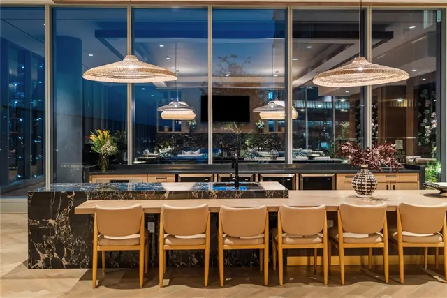 a outdoor living space with furniture and a fireplace