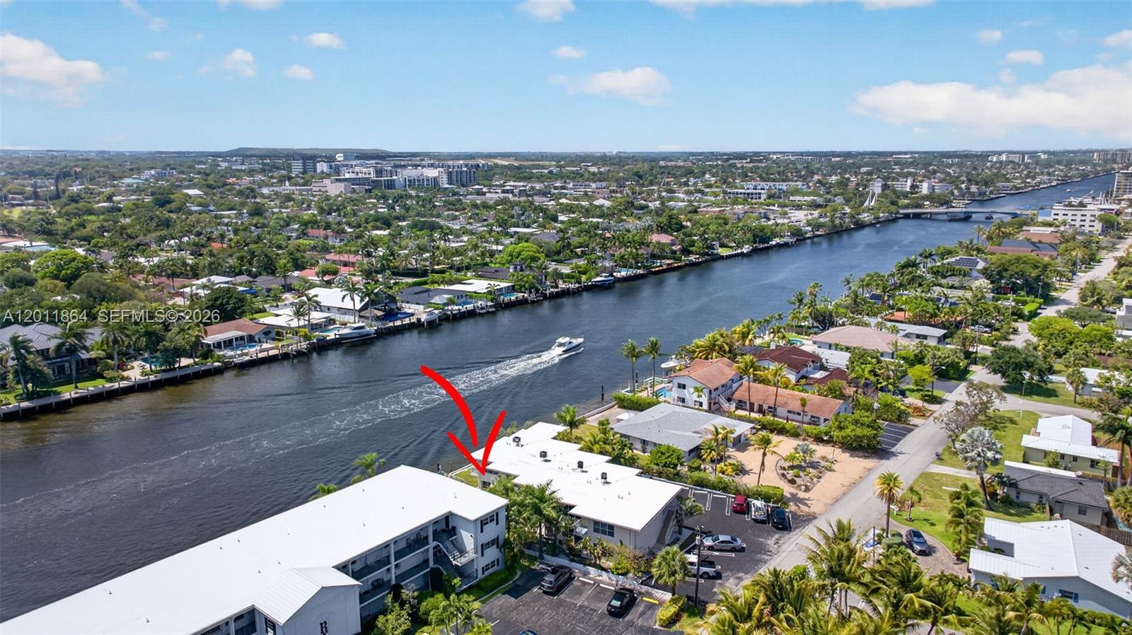 615 South Riverside Drive, Unit 5 Pompano Beach, FL 33062 - Photo 27 of 29 an aerial view of a house with a lake view