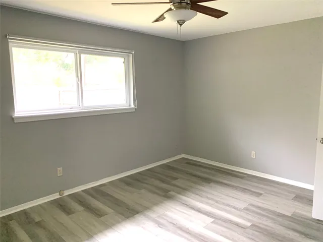 an empty room with a window