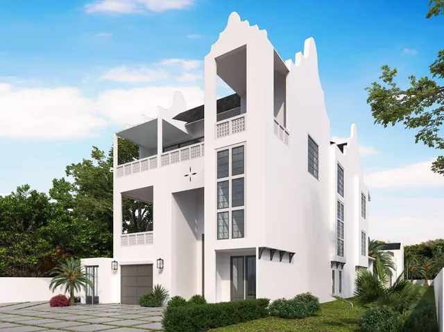 a view of buildings with yard