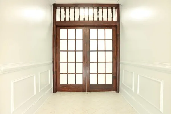 a view of gallery with windows