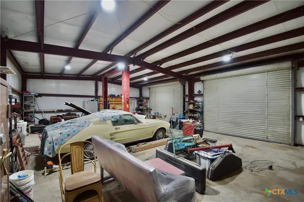 a storage room with furniture