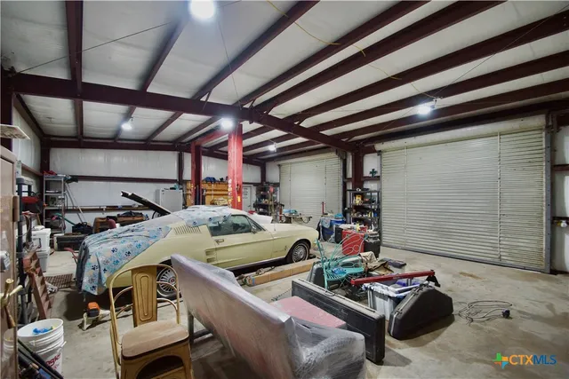 a storage room with furniture