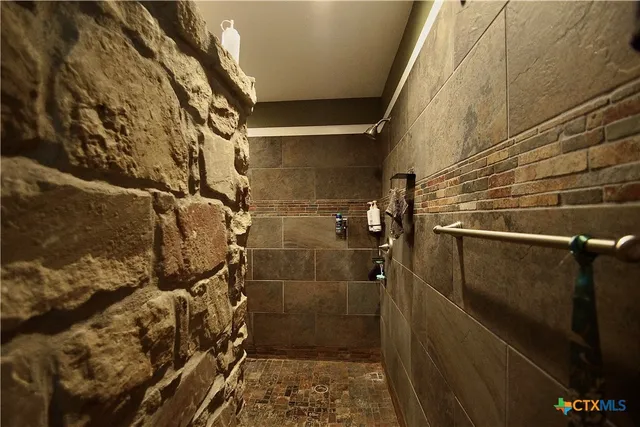 a bathroom with a shower