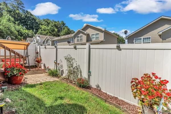 a view of a backyard