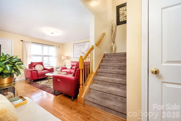a living room with furniture