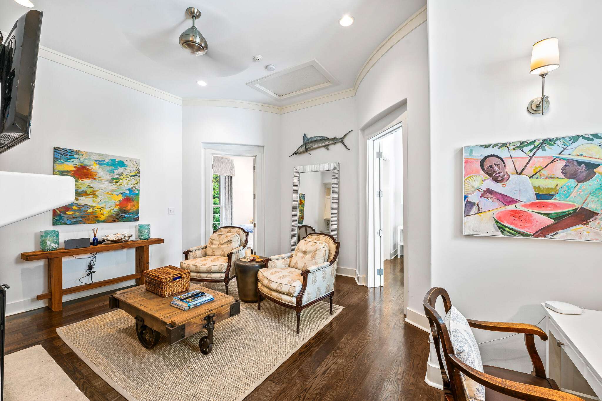 140 North Charles St Inlet Beach Inlet Beach, FL 32461 - Photo 44 of 72 a living room with furniture and wooden floor