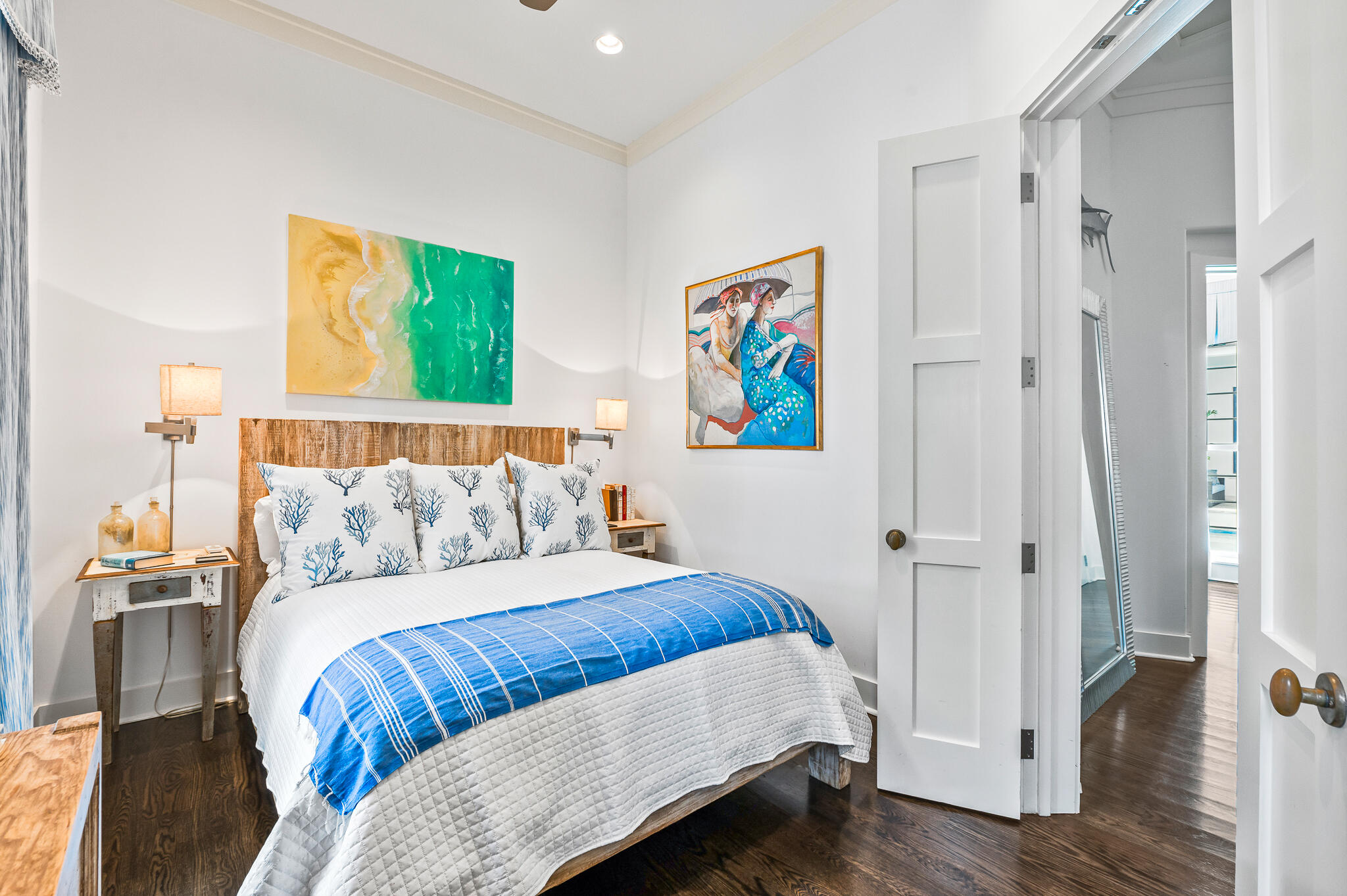 140 North Charles St Inlet Beach Inlet Beach, FL 32461 - Photo 47 of 72 a bedroom with a bed and a painting on the wall