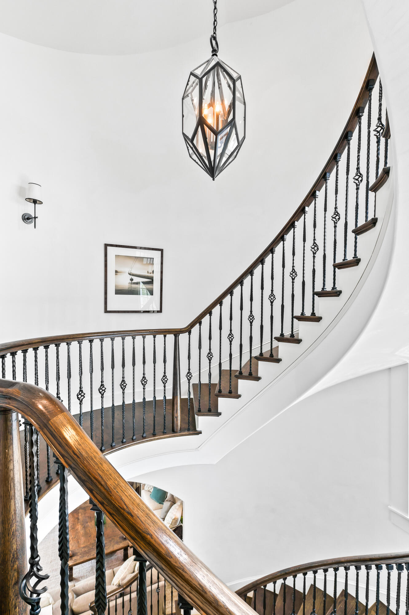 140 North Charles St Inlet Beach Inlet Beach, FL 32461 - Photo 56 of 72 a view of staircase with railing and a chandelier