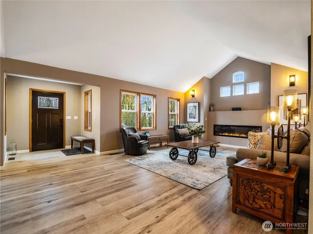 a living room with furniture