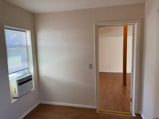 an empty room with closet