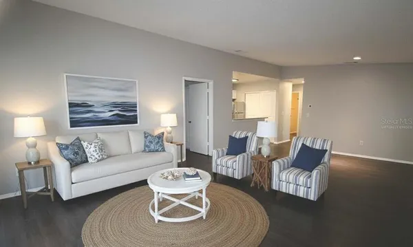 a living room with furniture