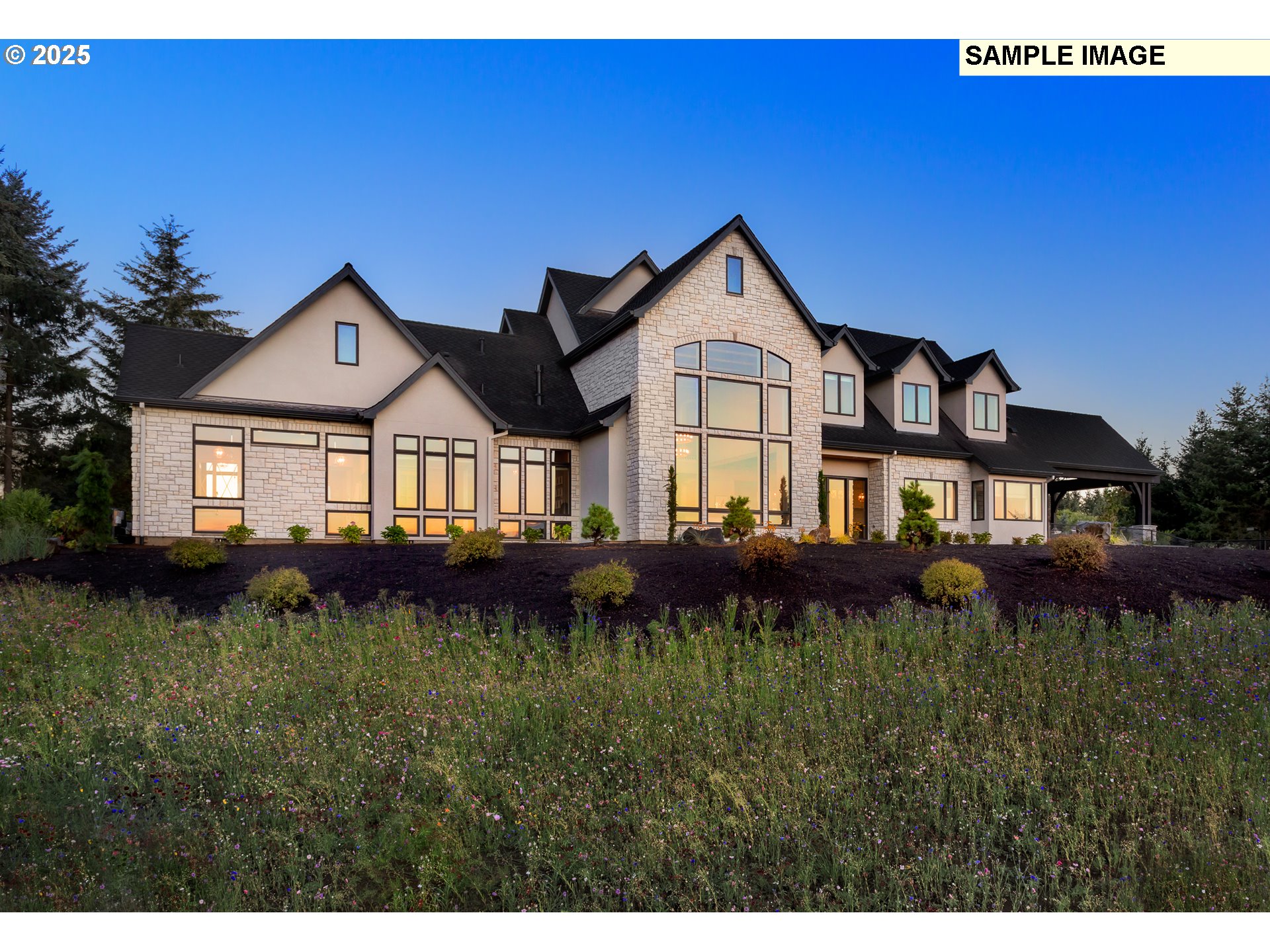 29435 Southwest Mountain Road West Linn, OR 97068 - Photo 24 of 48 a front view of a house with a garden