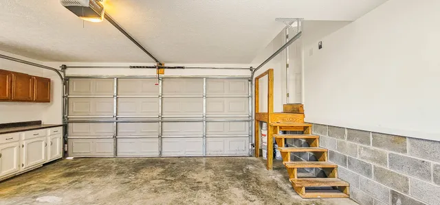 a room with a fireplace