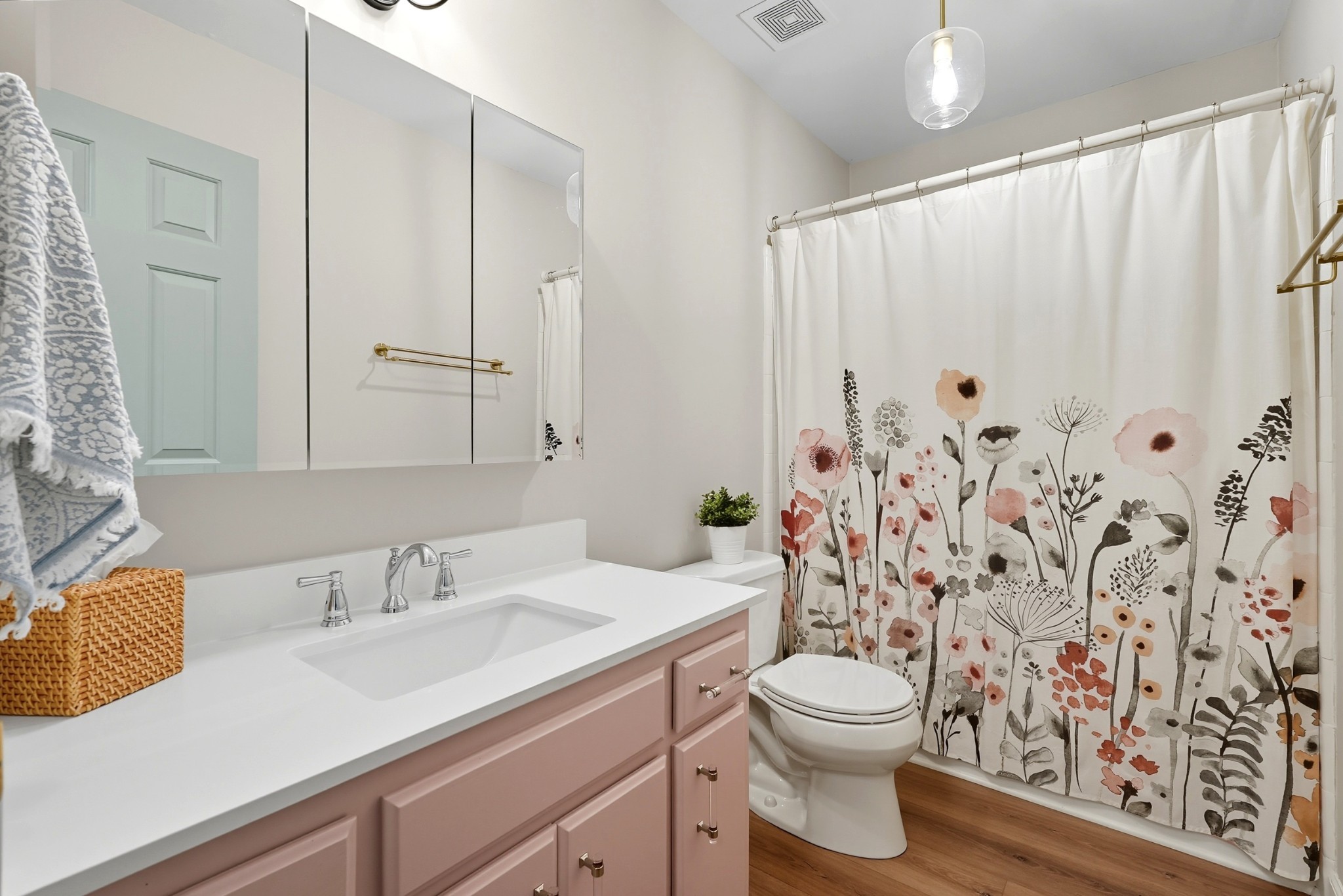 401 Huntington Ridge Drive Nashville, TN 37211 - Photo 25 of 38 a bathroom with a granite countertop sink a toilet and a mirror