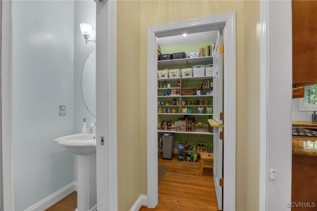 14022 Redhills Road Beaverdam, VA 23015 - Photo 19 of 50 A half bath with a pocket door and a walk-in pantr