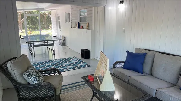 a living room with furniture