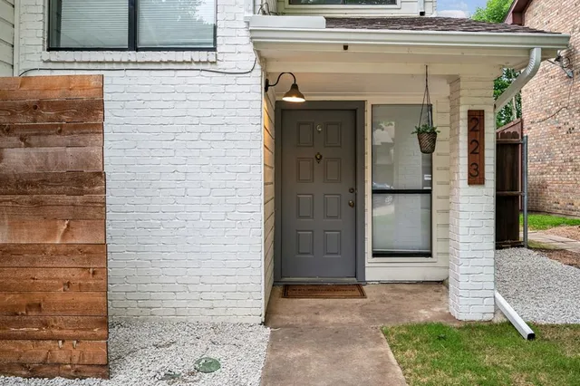 a view of a entryway door front of house