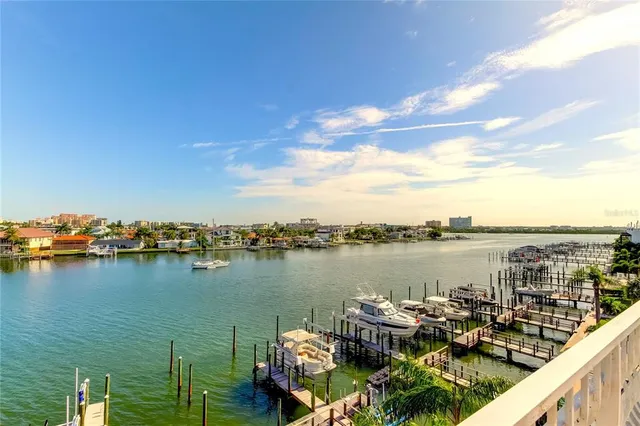 a view of a lake with houses