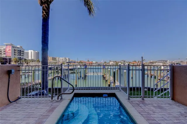 a view of balcony with a potted plant