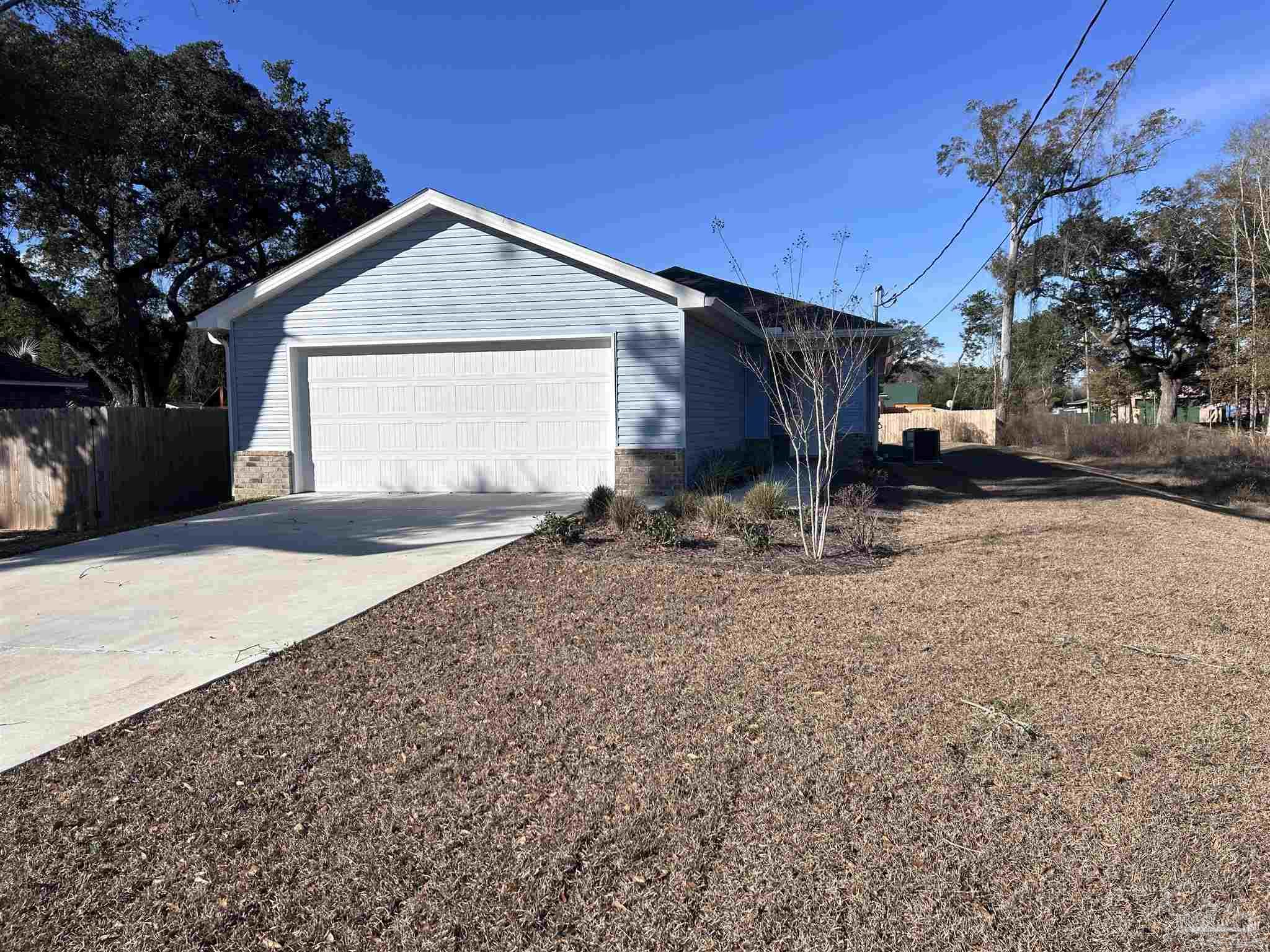 a view of backyard of house