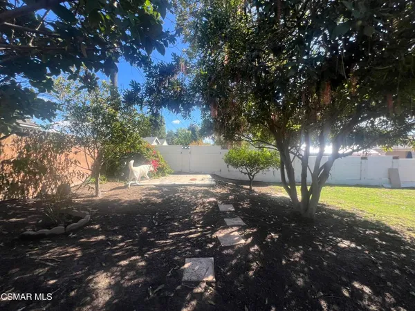 a view of a backyard