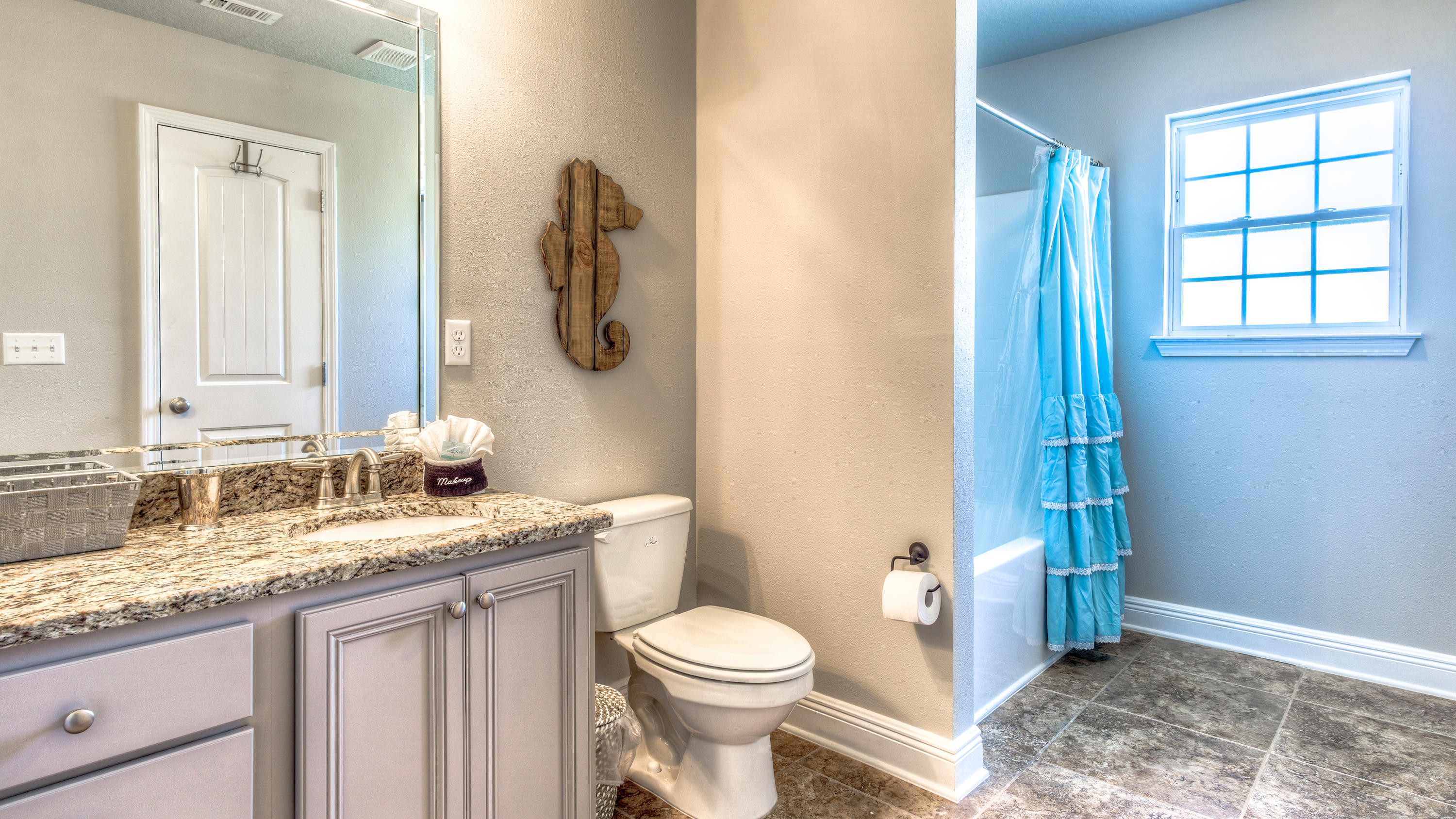 49 Topside Drive Inlet Beach, FL 32461 - Photo 32 of 46 a bathroom with a granite countertop sink toilet and shower