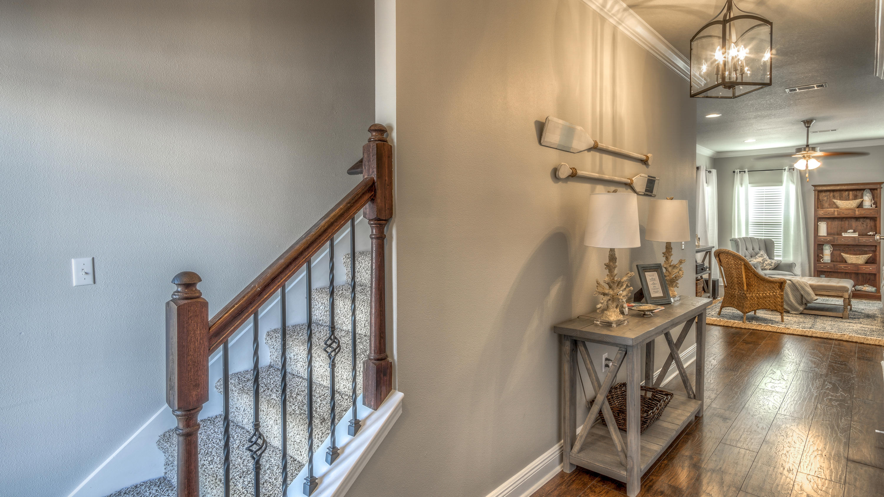 49 Topside Drive Inlet Beach, FL 32461 - Photo 5 of 46 a view of a livingroom with wooden floor and staircase