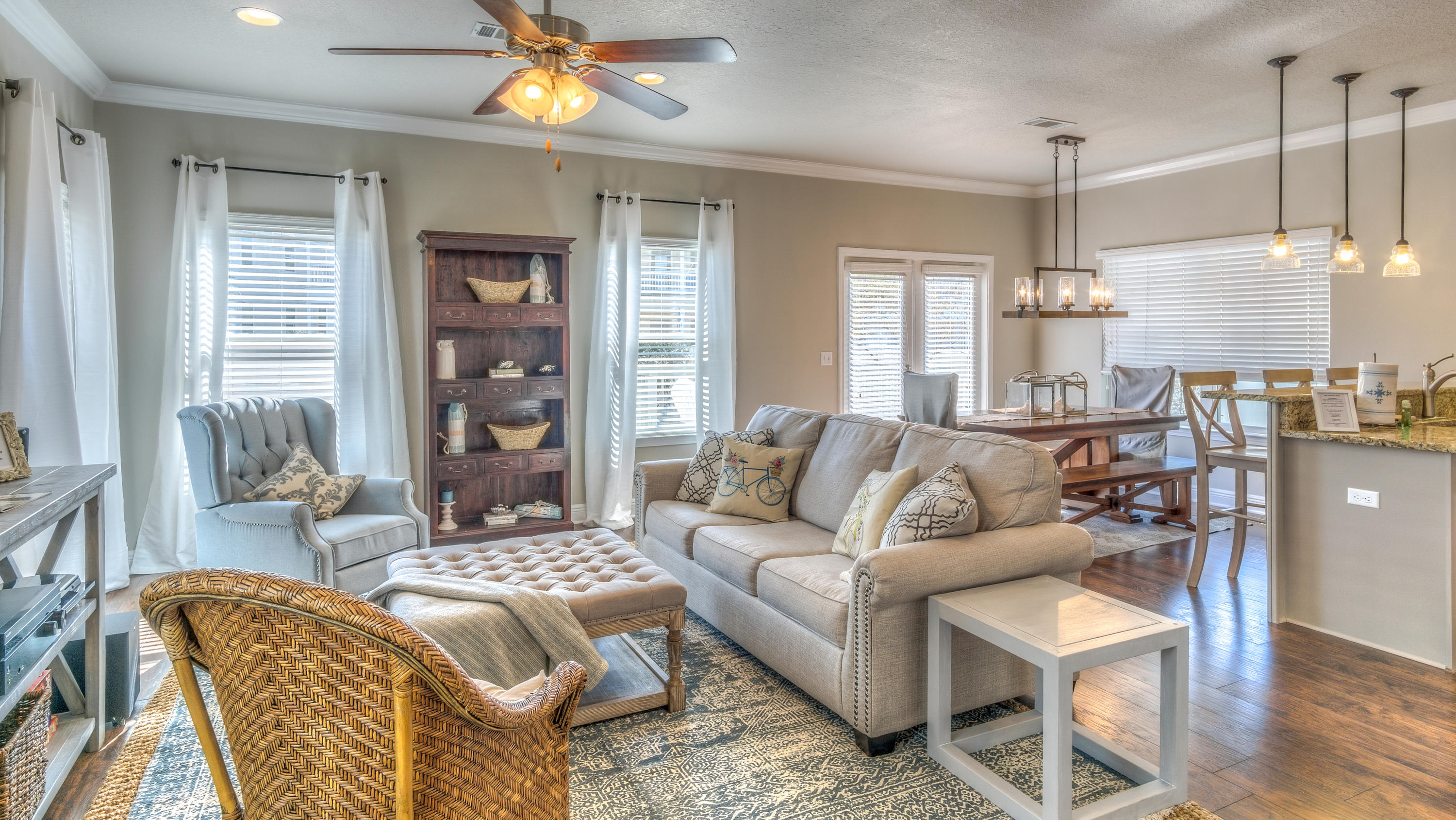 49 Topside Drive Inlet Beach, FL 32461 - Photo 9 of 46 a living room with furniture and a chandelier
