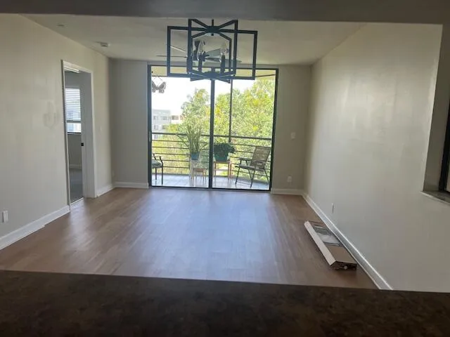 an empty room with a window