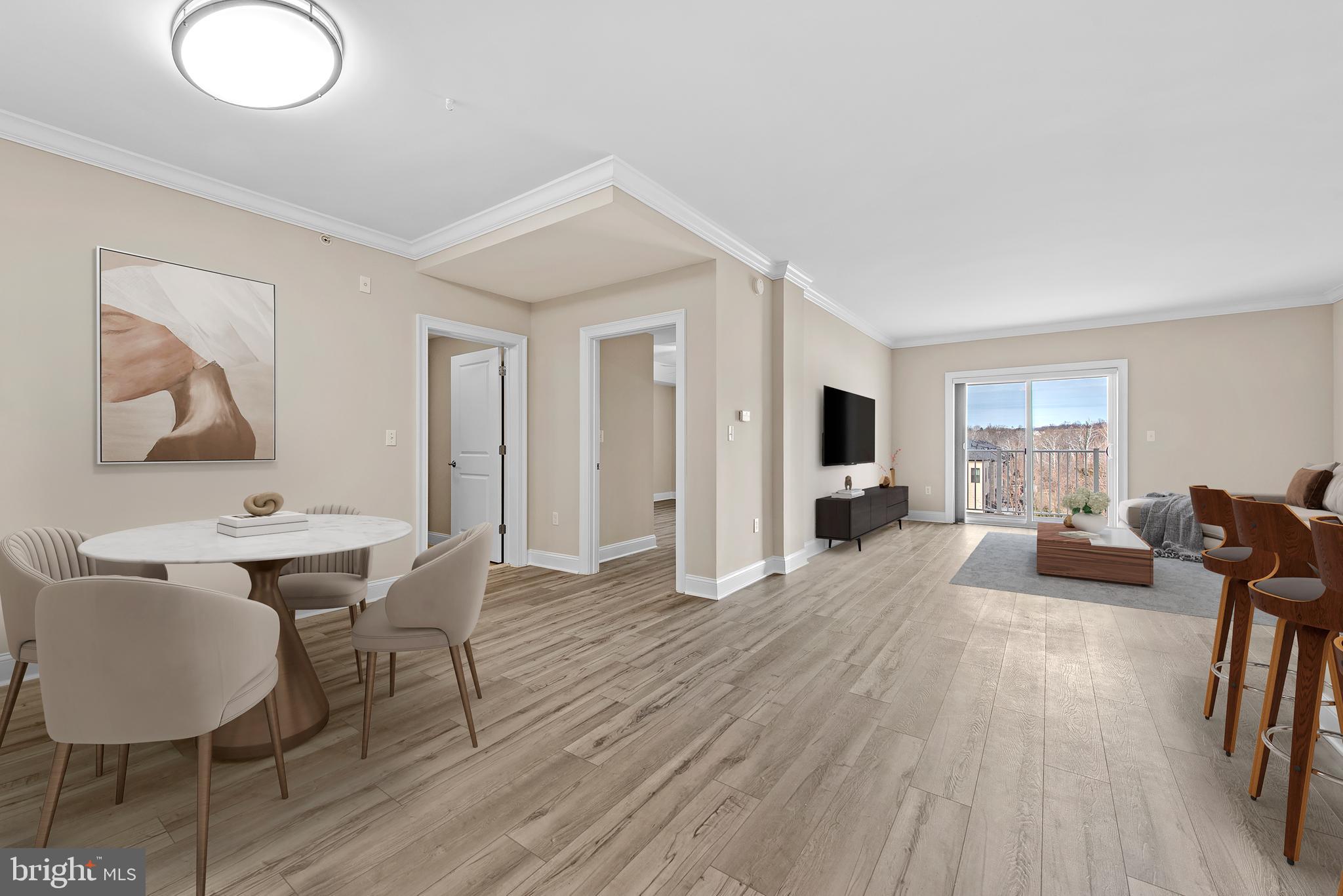 6301 Edsall Road, Unit 424 Alexandria, VA 22312 - Photo 4 of 30 a view of a livingroom with furniture and a flat screen tv