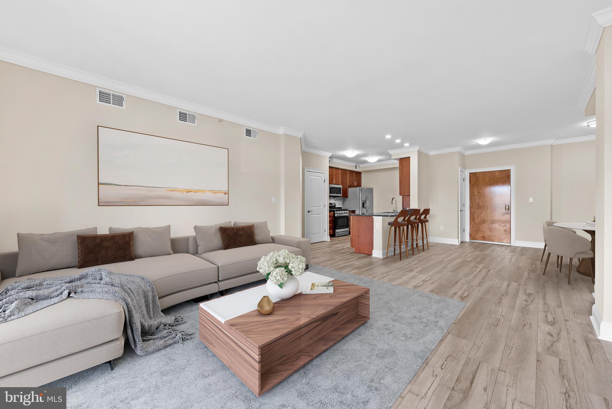 6301 Edsall Road, Unit 424 Alexandria, VA 22312 - Photo 10 of 30 a living room with furniture and a table