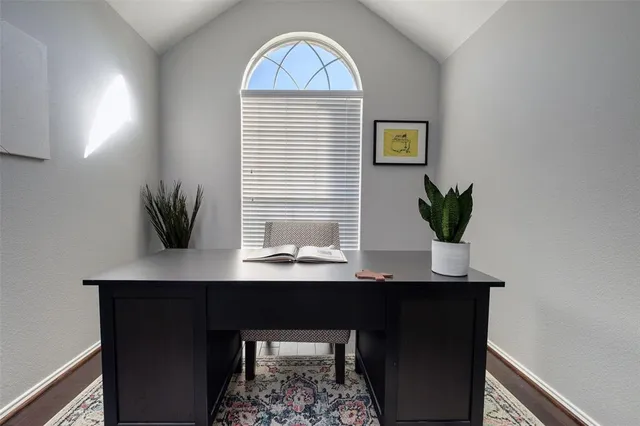 a view of workspace with a window