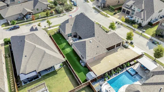 an aerial view of a house