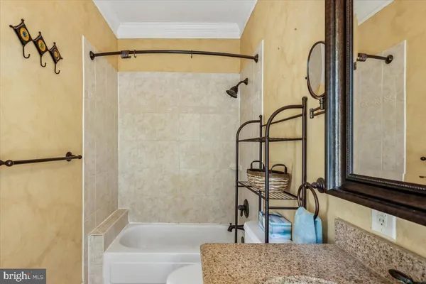 a bathroom with a tub and a shower