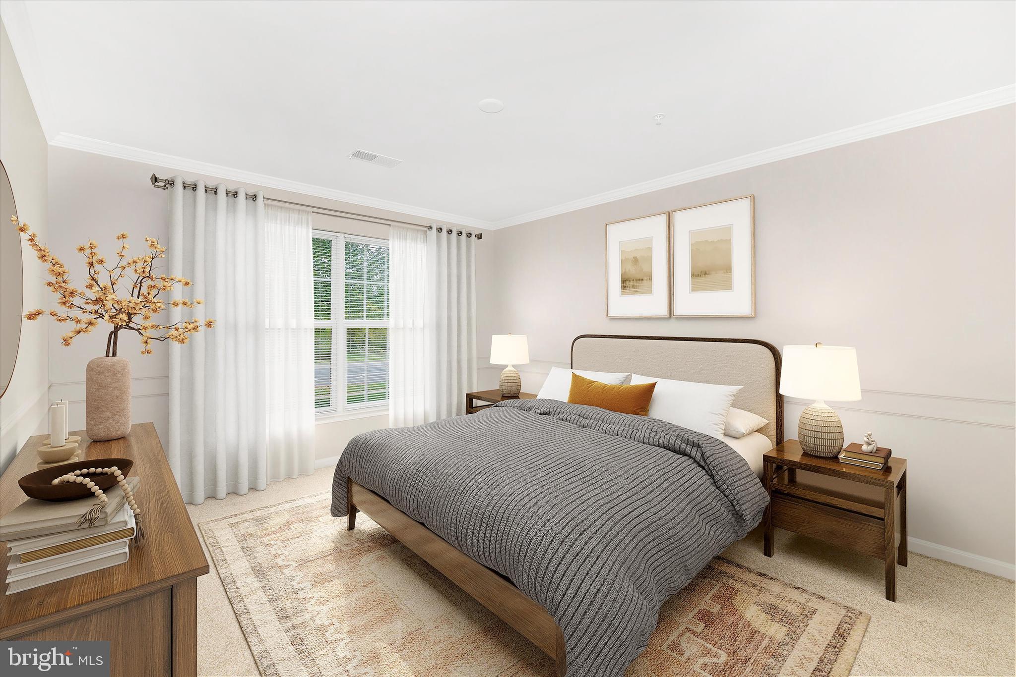 2508 Shelley Circle, Unit 8 1A Frederick, MD 21702 - Photo 15 of 48 a bedroom with a bed wooden floor and a large window