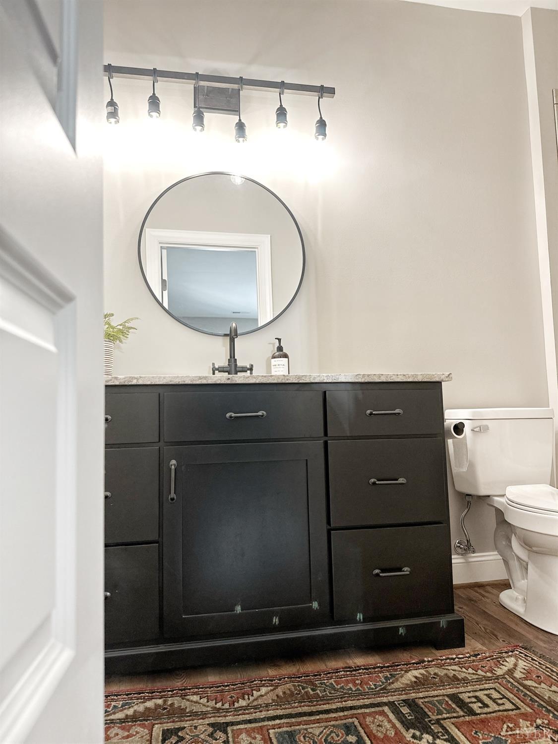 4969 Otterville Road Goode, VA 24556 - Photo 14 of 69 a bathroom with a sink a mirror and a toilet